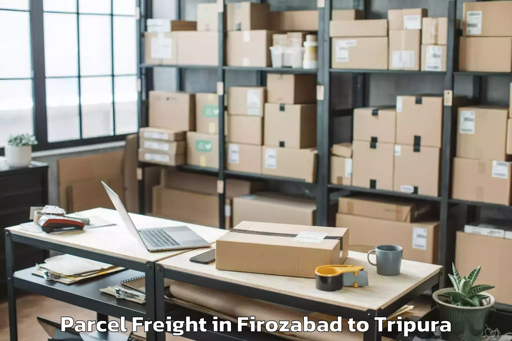 Top Firozabad to Sonamura Parcel Freight Available